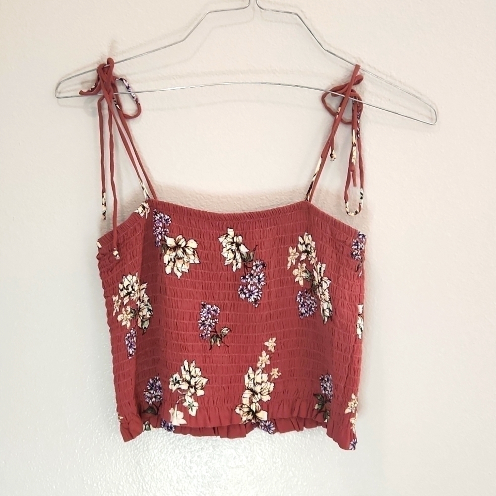 PACSUN Lottie Moss Womans Size Medium Floral Crop Tank Top